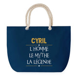 Sac de plage Bleu anse corde Cyril Mythe Légende -jaune