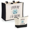 Cabas homme ou femme sac plage ou shopping tote bag pochette trousse Idée cadeau original pour anniversaire Noël travail départ retraite collègue famille fete des mères fetes des pères papa maman mamie papi