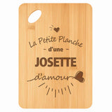 Planche bambou gravée personnalisée femme idée cadeau Fête des Mères apéro 30×20 prénom cuisine plateau fromage anniversaire noel maman mamie