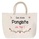 Sac Fête des Mères Mamie Famille Idée Cadeau anniversaire Noël Travail Boulot Métier Départ Retraite Collègue Femme cabas shopping plage