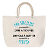Sac Fête des Mères Mamie Famille Idée Cadeau anniversaire Noël Travail Boulot Métier Départ Retraite Collègue Femme cabas shopping plage