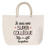 Sac Fête des Mères Mamie Famille Idée Cadeau anniversaire Noël Travail Boulot Métier Départ Retraite Collègue Femme cabas shopping plage