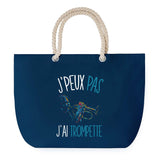 Sac de plage Bleu anse corde J'peux Pas Trompette