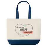 Sac de shopping bleu Cousine Irremplaçable