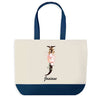 Sac de shopping bleu Josiane Lettre Fleur
