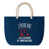 Sac de plage Bleu anse corde J'peux Pas Course d'Obstacles