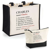 Cabas homme sac plage ou shopping tote bag pochette trousse Idée cadeau original pour anniversaire Noël travail départ retraite collègue famille fetes des pères papa papi