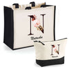 Cabas femme sac plage ou shopping tote bag pochette trousse Idée cadeau original pour anniversaire Noël travail départ retraite collègue famille fete des mères maman mamie