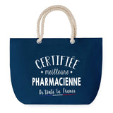 Sac de plage Bleu anse corde Certifiée meilleure Pharmacienne