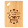 Planche bambou gravée personnalisée homme idée cadeau Fête des Pères apéro 30×20 prénom cuisine plateau fromage anniversaire noel papa papi 