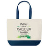 Sac de shopping bleu Merci Agriculteur Inoubliable Homme