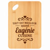 Planche bambou gravée personnalisée femme idée cadeau Fête des Mères apéro 30×20 prénom cuisine plateau fromage anniversaire noel maman mamie