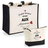 Cabas femme sac plage ou shopping tote bag pochette trousse Idée cadeau original pour anniversaire Noël travail départ retraite collègue famille fete des mères maman mamie