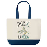 Sac de shopping bleu J'peux pas Violon Femme