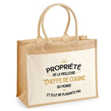 Sac Fête des Mères Mamie Famille Idée Cadeau anniversaire Noël Travail Boulot Métier Départ Retraite Collègue Femme cabas shopping plage