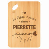 Planche bambou gravée personnalisée femme idée cadeau Fête des Mères apéro 30×20 prénom cuisine plateau fromage anniversaire noel maman mamie