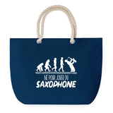 Sac de plage Bleu anse corde Né pour Saxophone