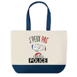 Sac de shopping bleu J'peux pas Police