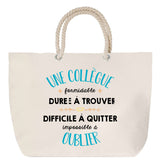 Sac Fête des Mères Mamie Famille Idée Cadeau anniversaire Noël Travail Boulot Métier Départ Retraite Collègue Femme cabas shopping plage