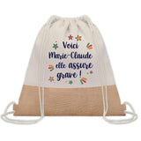 Sac Fête des Mères Mamie Famille Idée Cadeau anniversaire Noël Travail Boulot Métier Départ Retraite Collègue Femme cabas shopping plage