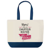 Sac de shopping bleu Merci Chauffeur Routier Géniale