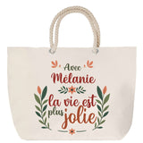 Sac Fête des Mères Mamie Famille Idée Cadeau anniversaire Noël Travail Boulot Métier Départ Retraite Collègue Femme cabas shopping plage