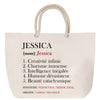 Sac Fête des Mères Mamie Famille Idée Cadeau anniversaire Noël Travail Boulot Métier Départ Retraite Collègue Femme cabas shopping plage