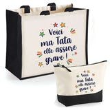 Sac Fête des Mères Mamie Famille Idée Cadeau anniversaire Noël Travail Boulot Métier Départ Retraite Collègue Femme cabas shopping plage
