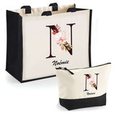 Cabas femme sac plage ou shopping tote bag pochette trousse Idée cadeau original pour anniversaire Noël travail départ retraite collègue famille fete des mères maman mamie
