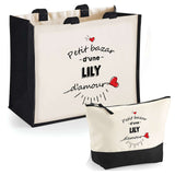Cabas femme sac plage ou shopping tote bag pochette trousse Idée cadeau original pour anniversaire Noël travail départ retraite collègue famille fete des mères maman mamie