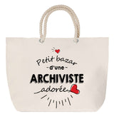 Sac Fête des Mères Mamie Famille Idée Cadeau anniversaire Noël Travail Boulot Métier Départ Retraite Collègue Femme cabas shopping plage