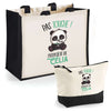 Cabas femme sac plage ou shopping tote bag pochette trousse Idée cadeau original pour anniversaire Noël travail départ retraite collègue famille fete des mères maman mamie