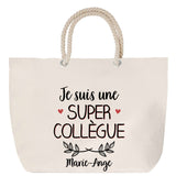 Sac Fête des Mères Mamie Famille Idée Cadeau anniversaire Noël Travail Boulot Métier Départ Retraite Collègue Femme cabas shopping plage