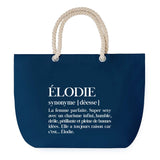 Sac de plage Bleu anse corde Élodie Définition Femme