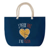 Sac de plage Bleu anse corde J'peux Pas Pizza