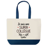 Sac de shopping bleu Ophélie Super Collègue