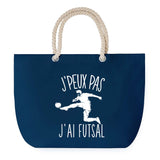 Sac de plage Bleu anse corde J'peux Pas Futsal