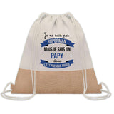 Sac Fête des Pères Papi Papa Cadeau anniversaire Noël Travail Boulot Métier Départ Retraite Collègue Homme cabas shopping plage