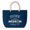 Sac de plage Bleu anse corde Certifié meilleur Médecin