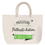Sac Fête des Mères Mamie Famille Idée Cadeau anniversaire Noël Travail Boulot Métier Départ Retraite Collègue Femme cabas shopping plage