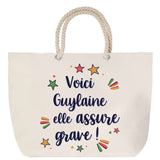Sac Fête des Mères Mamie Famille Idée Cadeau anniversaire Noël Travail Boulot Métier Départ Retraite Collègue Femme cabas shopping plage