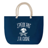 Sac de plage Bleu anse corde J'peux Pas Cuisine