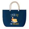 Sac de plage Bleu anse corde J'peux Pas Pancakes