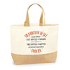 Sac Jute Fête des Mères Fêtes des Pères Mamie Papi Famille Idée Cadeau anniversaire Noël Travail Boulot Métier Départ Retraite Collègue Femme Homme