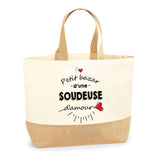 Sac Jute Fête des Mères Fêtes des Pères Mamie Papi Famille Idée Cadeau anniversaire Noël Travail Boulot Métier Départ Retraite Collègue Femme Homme