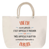Sac Fête des Mères Mamie Famille Idée Cadeau anniversaire Noël Travail Boulot Métier Départ Retraite Collègue Femme cabas shopping plage