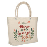 Sac Fête des Mères Mamie Famille Idée Cadeau anniversaire Noël Travail Boulot Métier Départ Retraite Collègue Femme cabas shopping plage