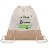 Sac Fête des Pères Papi Papa Cadeau anniversaire Noël Travail Boulot Métier Départ Retraite Collègue Homme cabas shopping plage