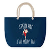 Sac de plage Bleu anse corde J'peux Pas Muay Thai