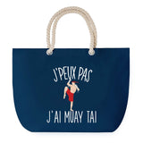 Sac de plage Bleu anse corde J'peux Pas Muay Thai